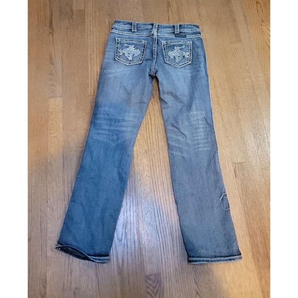 Cowgirl Tuff Co Women's Wild & Wooly Shimmer‎ Jeans Bootcut Sequined Rodeo Denim